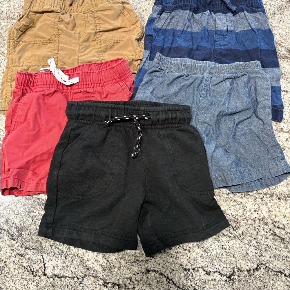 Kids Casual Shorts Set - Black, Red, Blue, Tan